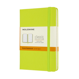 Carnet Moleskine Pocket 90x140mm ligné couverture rigide vert citron