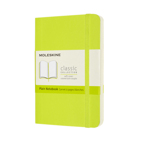 Notitieboek Moleskine pocket 90x140mm blanco soft cover lemon green