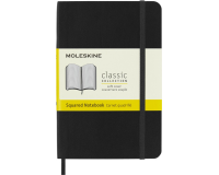 En_libreta moleskine tapa blanda cuadro 5 mm 192 hojas color negro cierre con goma 90x140 mm