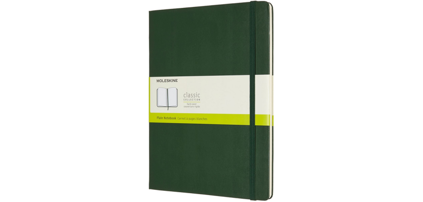 Notitieboek Moleskine XL 190x250mm blanco hard cover myrtle green