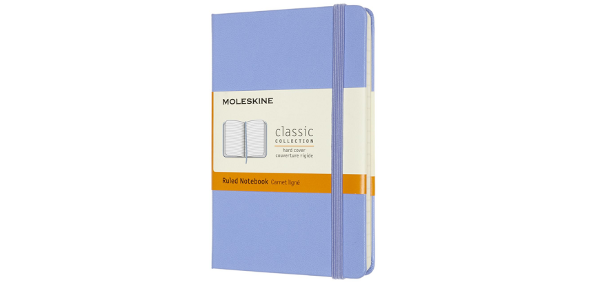 Moleskine-Notizbuch Pocket 90x140mm liniert Hardcover Hortensienblau