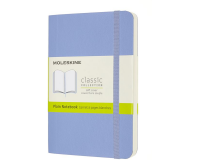 Carnet Moleskine Pocket 90x140mm uni couverture souple bleu hortensia