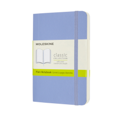 Carnet Moleskine Pocket 90x140mm uni couverture souple bleu hortensia