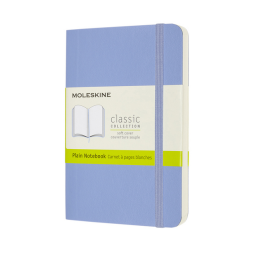 Carnet Moleskine Pocket 90x140mm uni couverture souple bleu hortensia
