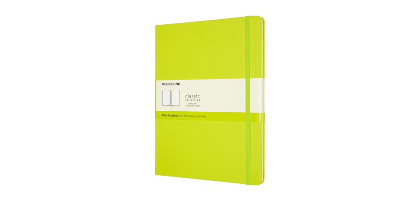 Notitieboek Moleskine XL 190x250mm blanco hard cover lemon green