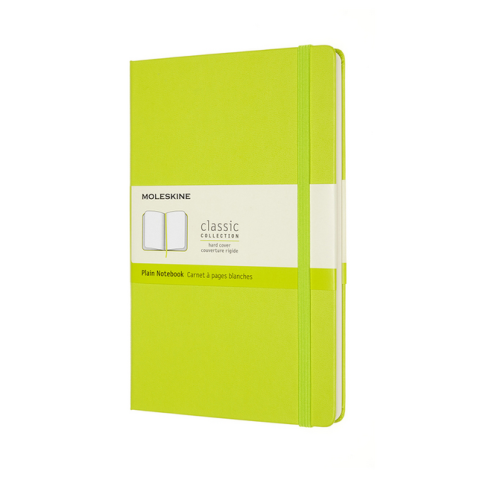 Carnet Moleskine large 130x210mm uni couverture rigide vert citron