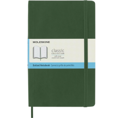 Carnet Moleskine large 130x210mm pointillé couverture souple vert myrte