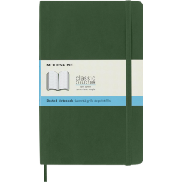 Carnet Moleskine large 130x210mm pointillé couverture souple vert myrte