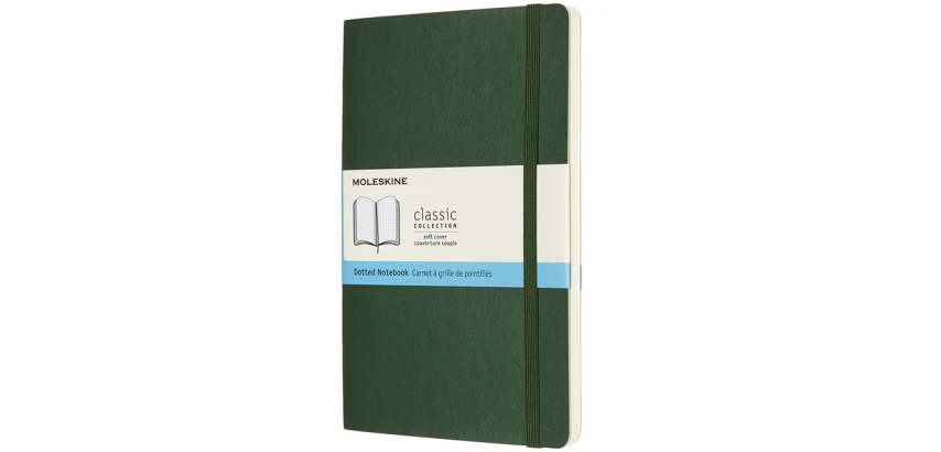 Moleskine notebook large 130x210mm dotted soft cover myrtle green