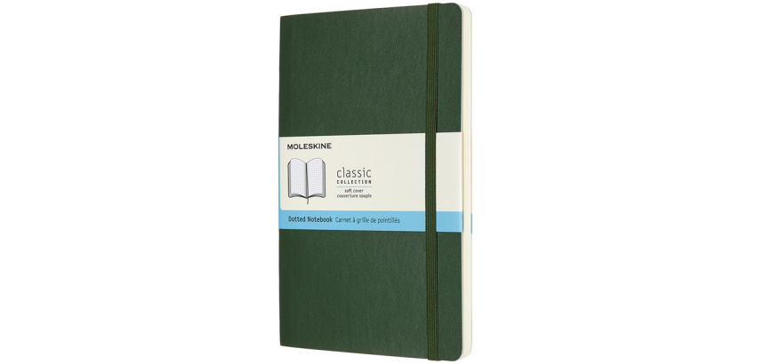 Notitieboek Moleskine large 130x210mm dots soft cover myrtle green