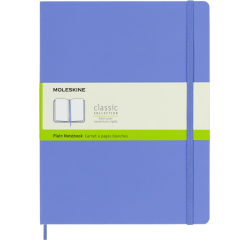 Carnet Moleskine XL 190x250mm uni couverture bleu hortensia