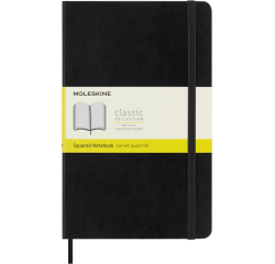 Carnet Moleskine large 130x210mm carreau 5x5mm couverture souple noir