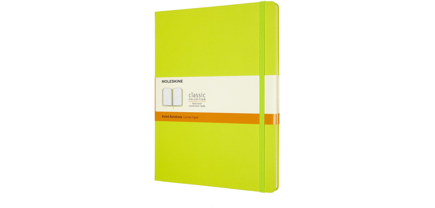 Carnet Moleskine XL 190x250mm ligné couverture rigide vert citron