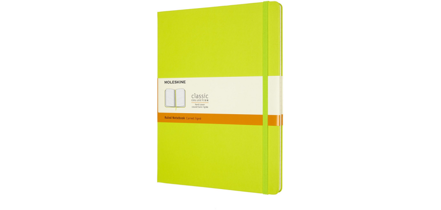 Notitieboek Moleskine XL 190x250mm lijn hard cover lemon green
