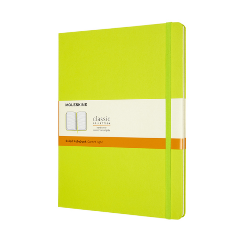 Carnet Moleskine XL 190x250mm ligné couverture rigide vert citron