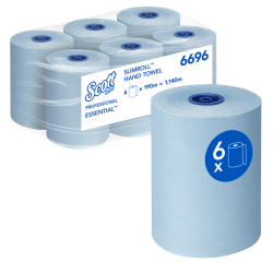 Essuie-mains Scott Essential Slimroll 6696 1 épaisseur 190m bleu