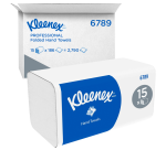 Kleenex hand towels 6789 interleaved 2-ply 210x215mm white 15x 186 pieces