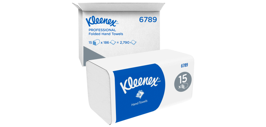 Kleenex hand towels 6789 interleaved 2-ply 210x215mm white 15x 186 pieces