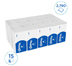 Kleenex hand towels 6789 interleaved 2-ply 210x215mm white 15x 186 pieces