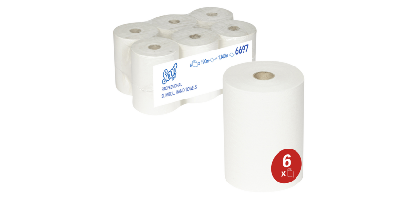 Scott 6697 Slimroll Hand Towels 1-ply 190m white