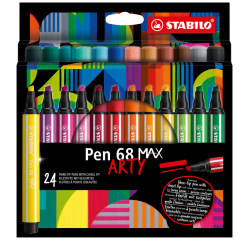 Feutre STABILO Pen 68 Max Arty assorti étui 24 pièces