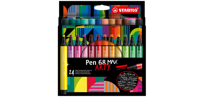 Feutre STABILO Pen 68 Max Arty assorti étui 24 pièces
