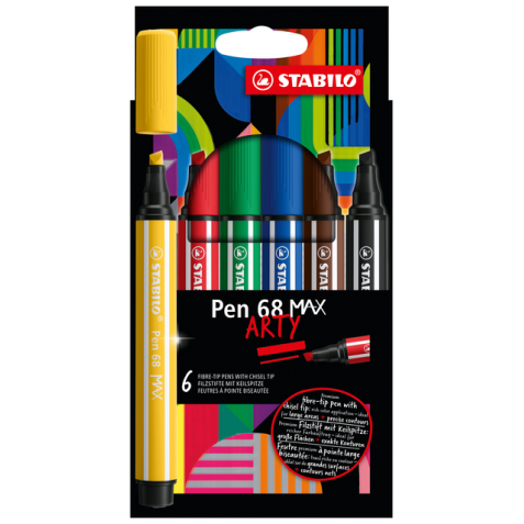 Viltstift STABILO Pen 68 Max Arty assorti etui à 6 stuks