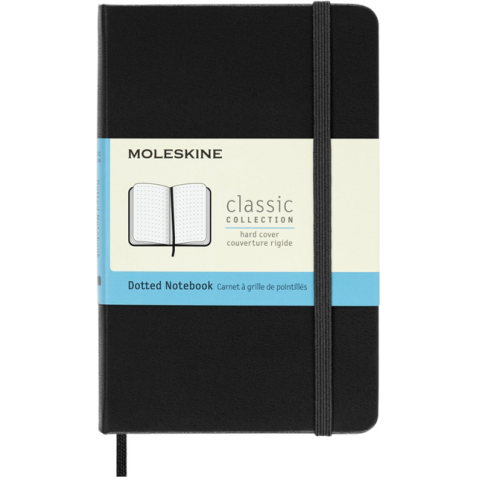 Carnet Moleskine Pocket 90x140mm pointillé couverture rigide noir