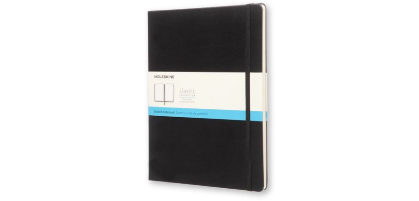 Carnet Moleskine XL 190x250mm pointillé couverture rigide noir