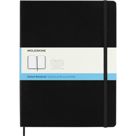 Carnet Moleskine XL 190x250mm pointillé couverture rigide noir