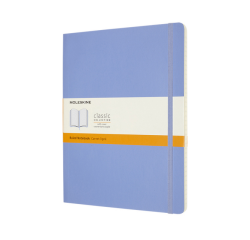 Carnet Moleskine XL 190x250mm ligné couverture souple bleu hortensia