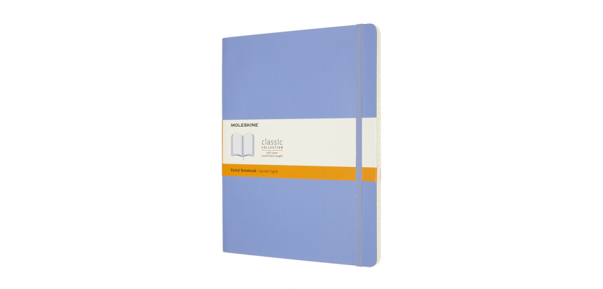 Moleskine XL Notebook 190x250mm lined soft cover hydrangea blue