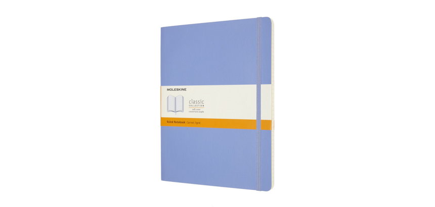 Moleskine XL Notebook 190x250mm lined soft cover hydrangea blue