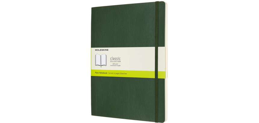 Notitieboek Moleskine XL 190x250mm blanco soft cover myrtle green