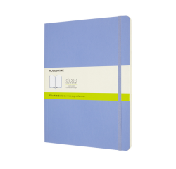 Carnet Moleskine XL 190x250mm uni couverture souple bleu hortensia