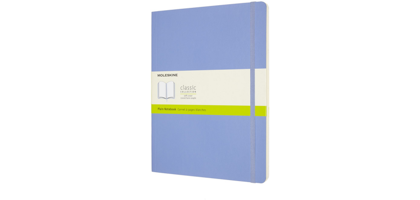 Moleskine Notebook XL 190x250mm plain soft cover hydrangea blue