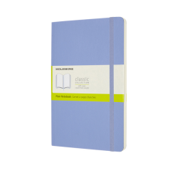 Carnet Moleskine large 130x210mm uni couverture souple bleu hortensia