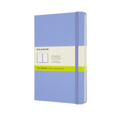 Carnet Moleskine large 130x210mm uni couverture rigide bleu hortensia