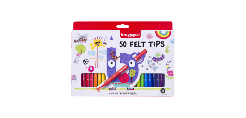 Viltstift Bruynzeel Kids assorti 50 stuks