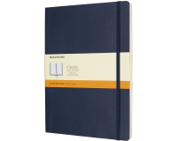 Carnet Moleskine XL 190x250mm ligné couverture souple bleu saphir