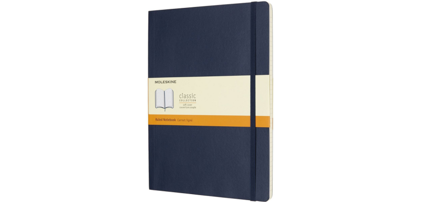 Moleskine Notebook XL 190x250mm lined soft cover sapphire blue