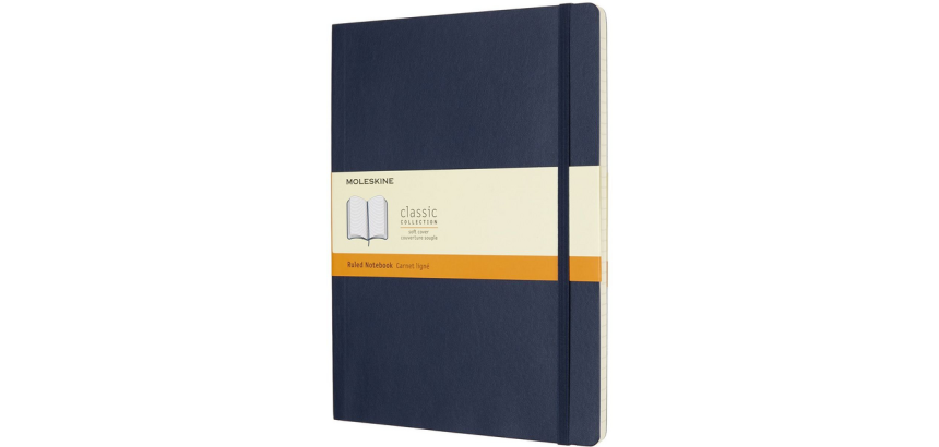 Moleskine Notebook XL 190x250mm lined soft cover sapphire blue
