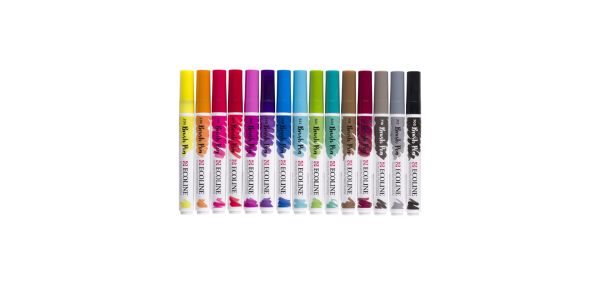 Feutre pinceau Talens Ecoline 15 couleurs assorti