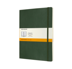 Carnet Moleskine XL 190x250mm ligné couverture souple vert myrte