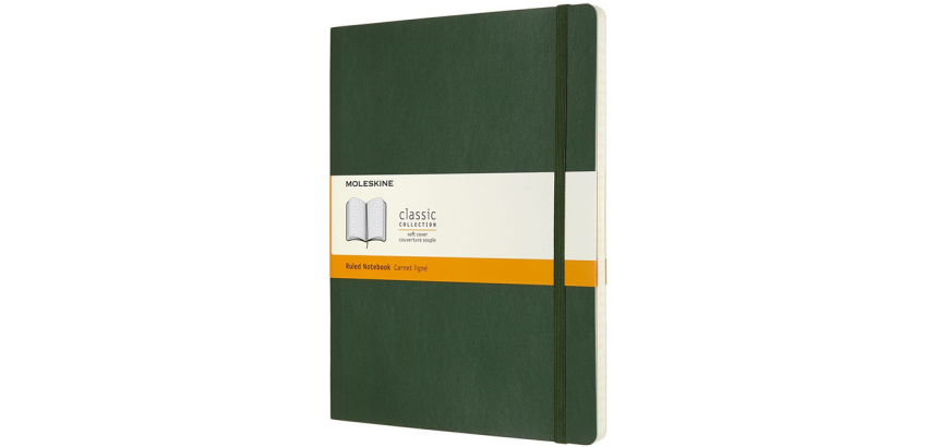Notitieboek Moleskine XL 190x250mm lijn soft cover myrtle green