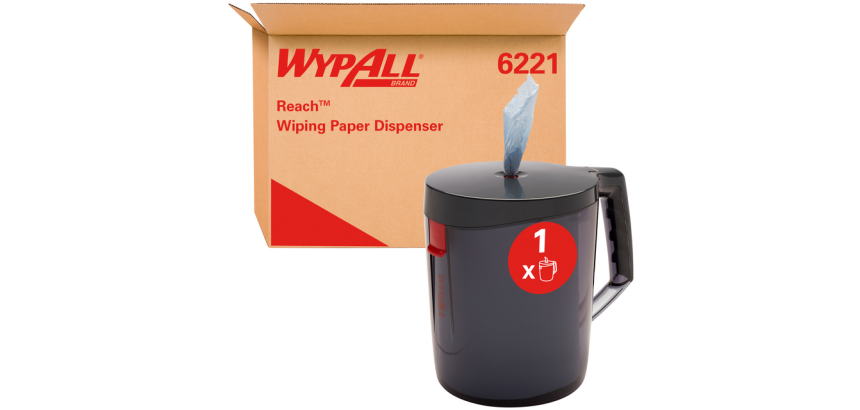 Poetspapierdispenser WypAll L10 Reach draagbare dispenser zwart 6221