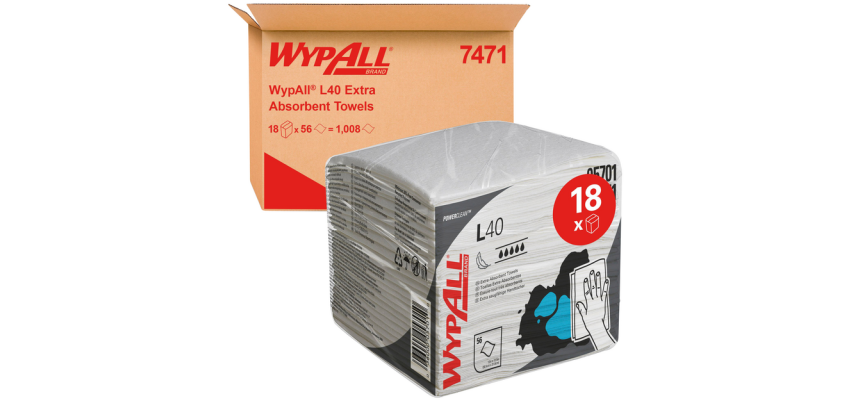 Chiffon WypAll 7471 L40 1-lagig 18x 56 Blätter weiß