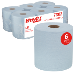 Poetspapier WypAll L20 2-laags 336 vel blauw 7302