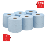 Poetspapier WypAll L10 1-laags 630 vel blauw 7494