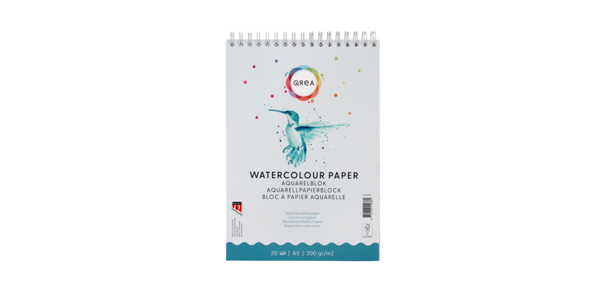 Bloc aquarelle Qrea A5 20 feuilles 200g spirale